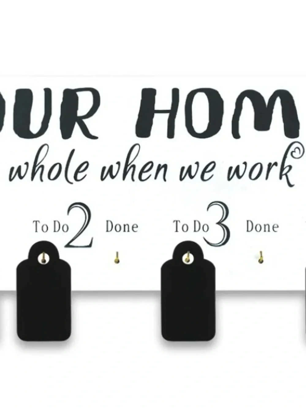 Wall-Mounted Family Organizer - Black/White To-Do Board